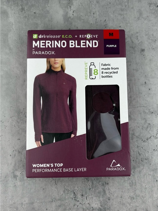 Paradox Tops - Paradox Women's Merino Blend Performance Base Layer Top, Purple, Size M
